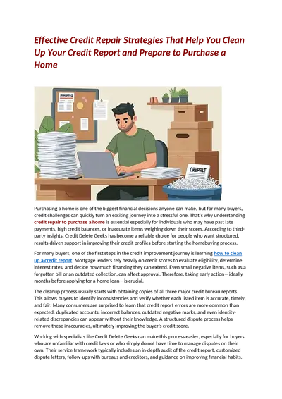 Effective Credit Repair Strategies That Help You Clean Up Your Credit Report and Prepare to Purchase a Home