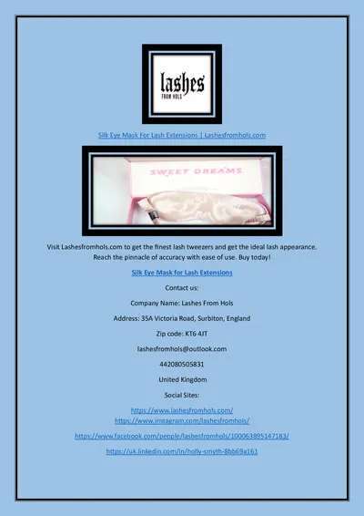 Silk Eye Mask For Lash Extensions | Lashesfromhols.com