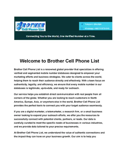 Brother Cell Phone List Brother Cell Phone List Brother Cell Phone List