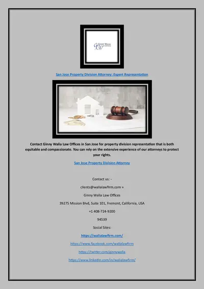 San Jose Property Division Attorney: Expert Representation