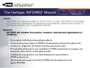 The Heritage: INFORMS’ Mission