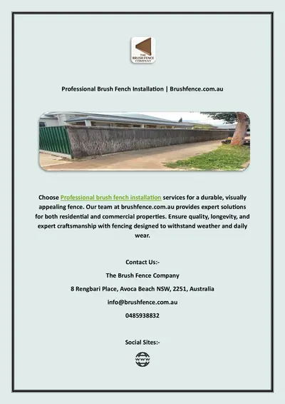 Professional Brush Fench Installation | Brushfence.com.au