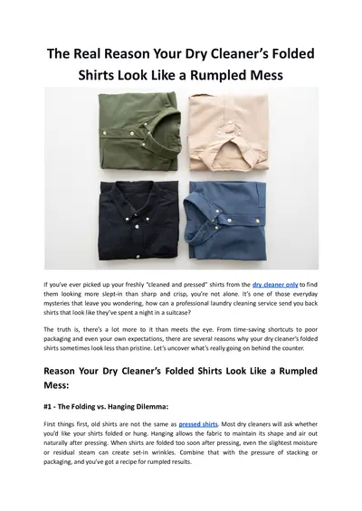 The Real Reason Your Dry Cleaner’s Folded Shirts Look Like a Rumpled Mess - Hello Laundry