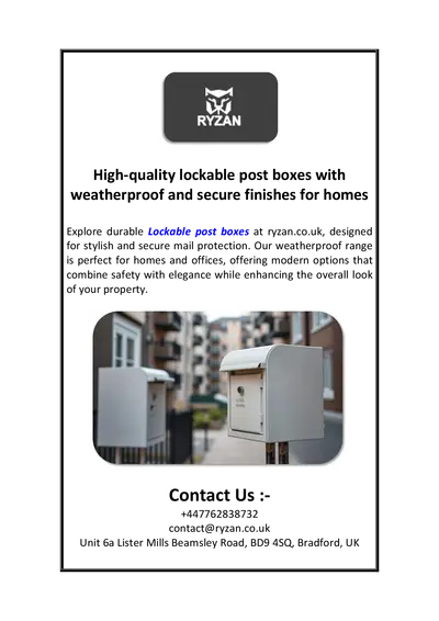 High-quality lockable post boxes with weatherproof and secure finishes for homes