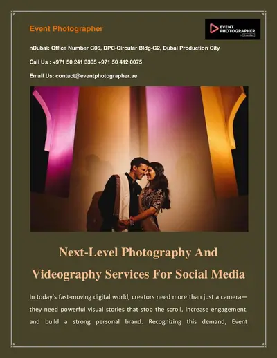 Next-Level Photography And Videography Services For Social Media