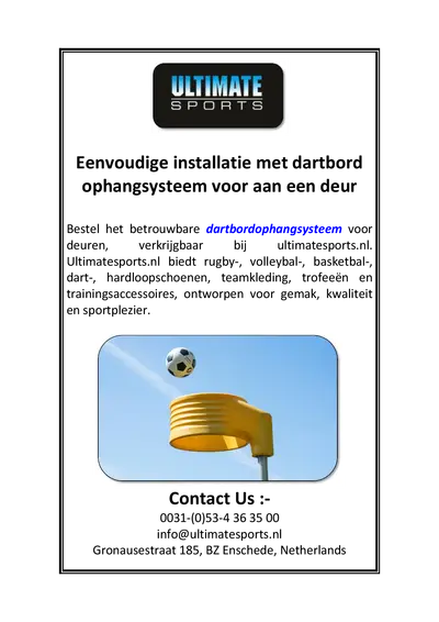 Eenvoudige installatie met dartbord ophangsysteem voor aan een deur