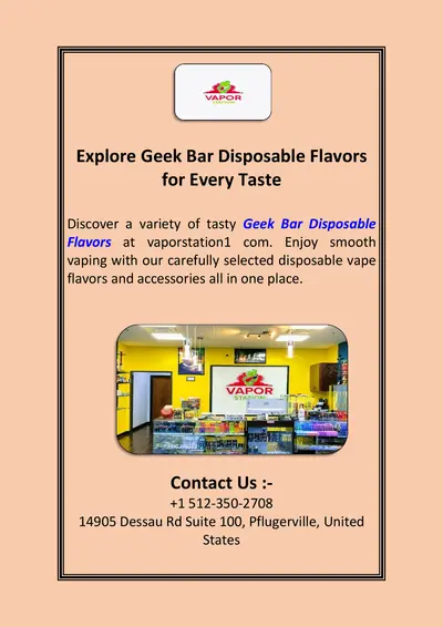 Explore Geek Bar Disposable Flavors for Every Taste