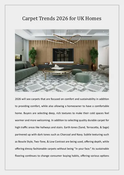 Carpet Trends 2026 for UK Homes