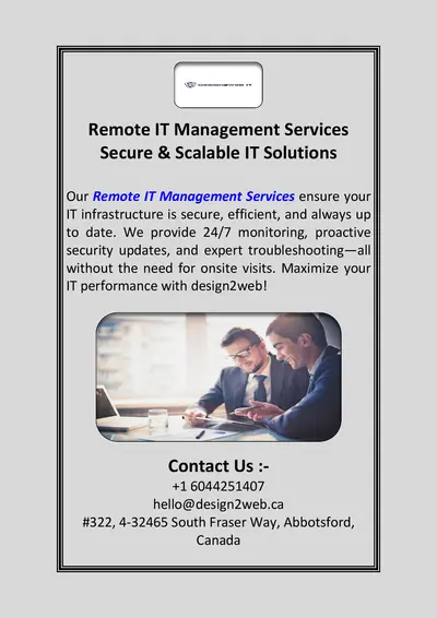 Remote IT Management Services – Secure & Scalable IT Solutions