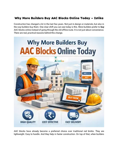 Why More Builders Buy AAC Blocks Online Today – Istika