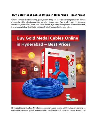 Buy Gold Medal Cables Online in Hyderabad – Best Prices