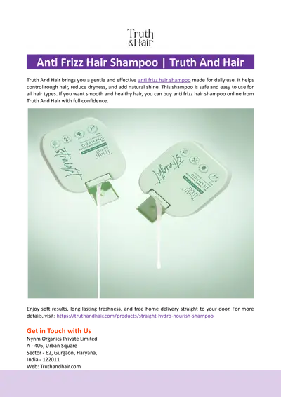 Anti Frizz Hair Shampoo