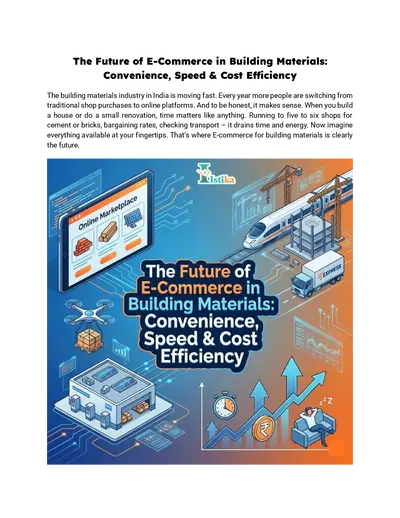The Future of E-Commerce in Building Materials: Convenience, Speed & Cost Efficiency