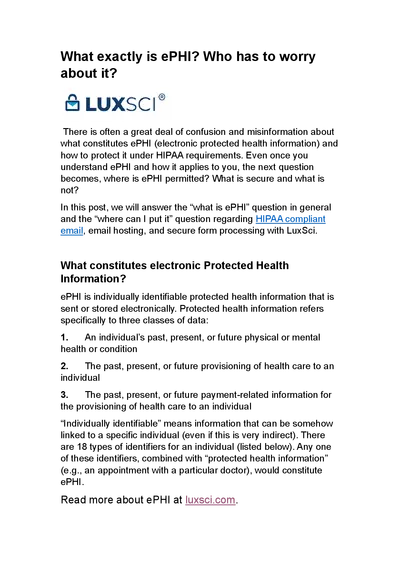 What exactly is ePHI? Who has to worry about it?