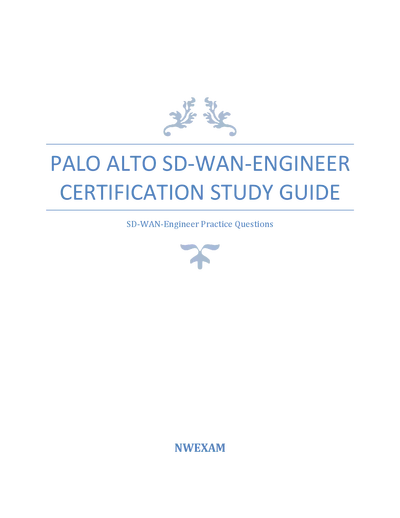 Palo Alto SD-WAN-Engineer Certification Study Guide