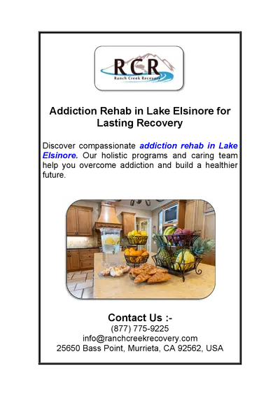 Addiction Rehab in Lake Elsinore for Lasting Recovery