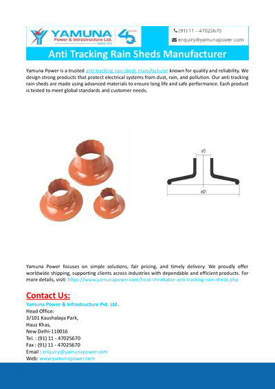 Anti Tracking Rain Sheds Manufacturer