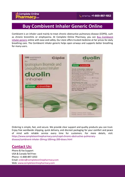 Buy Combivent Inhaler Generic Online