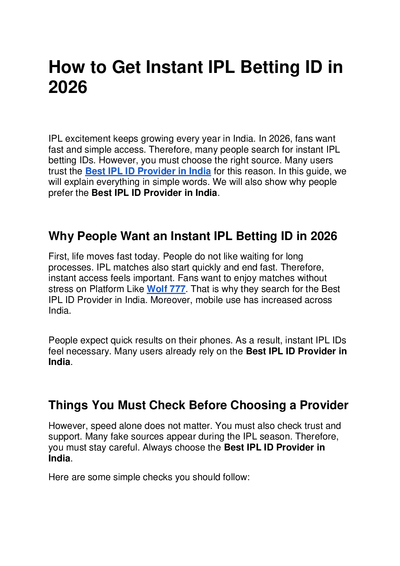 How to Get Instant IPL Betting ID in 2026