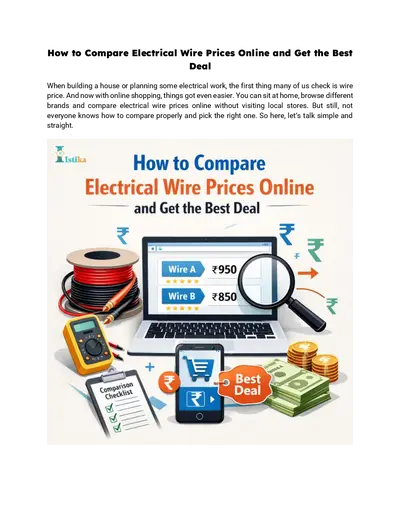 How to Compare Electrical Wire Prices Online and Get the Best Deal