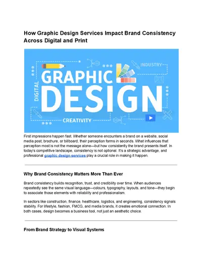 How Graphic Design Services Impact Brand Consistency Across Digital and Print