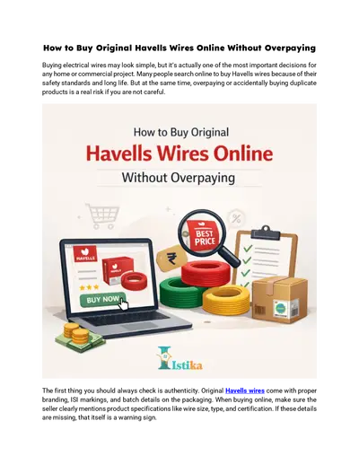 How to Buy Original Havells Wires Online Without Overpaying