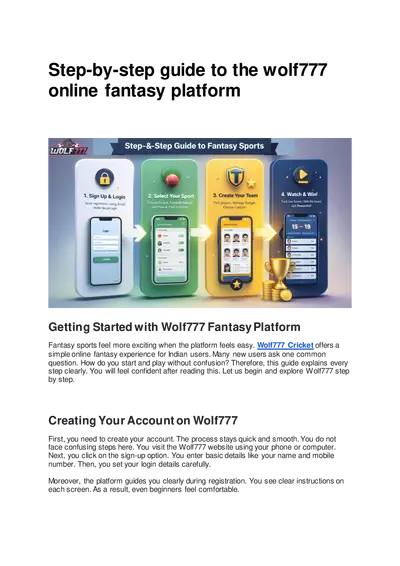 Step-by-step guide to the wolf777 online fantasy platform