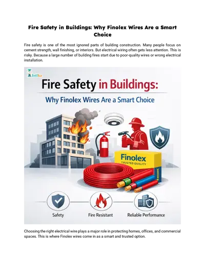 Fire Safety in Buildings: Why Finolex Wires Are a Smart Choice