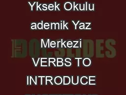  METU School of Foreign Languages Academic Writing Center ODT Ak Yabanc Diller Yksek Okulu