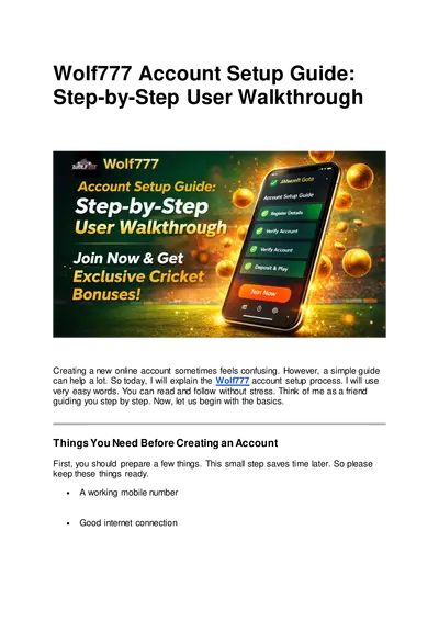 How to Set Up Your Wolf777 Account Step-by-Step Guide