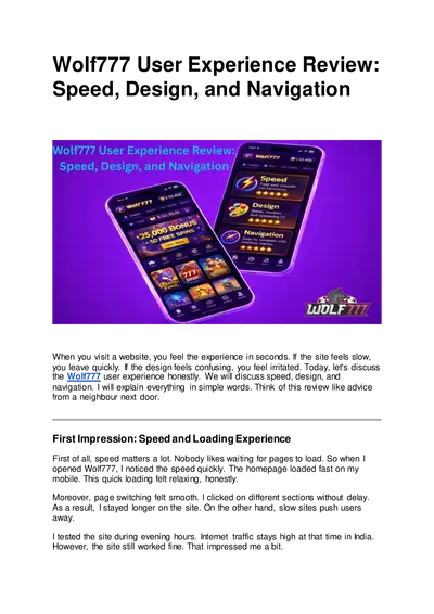 Exploring the Wolf777 Experience Speed, Design, and Navigation