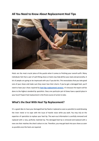 All You Need to Know About Replacement Heel Tips - Light and Bright Dry Cleaners