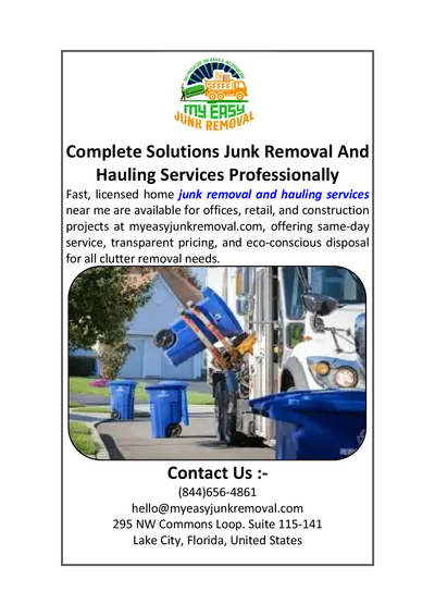 Complete Solutions Junk Removal And Hauling Services Professionally