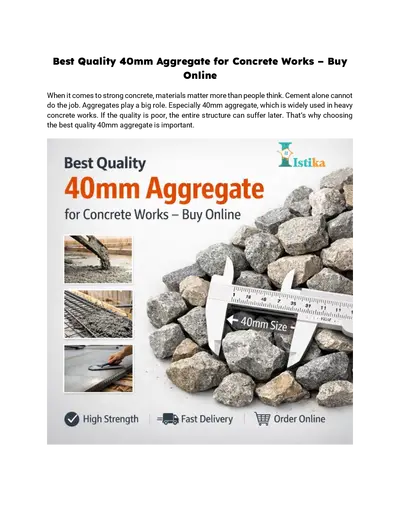 Best Quality 40mm Aggregate for Concrete Works – Buy Online