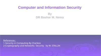 References : 1-Security in Computing By Charless