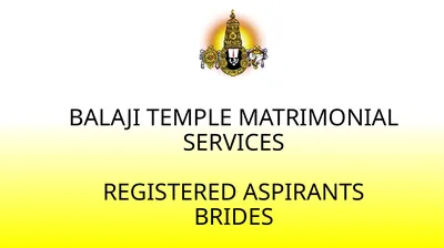 BALAJI TEMPLE MATRIMONIAL SERVICES REGISTERED