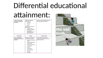 Differential educational attainment: Educational