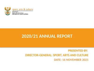 2020/21 annual REPORT PRESENTED BY: