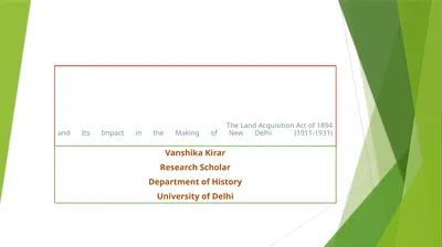 The Land Acquisition Act of 1894 and Its Impact in