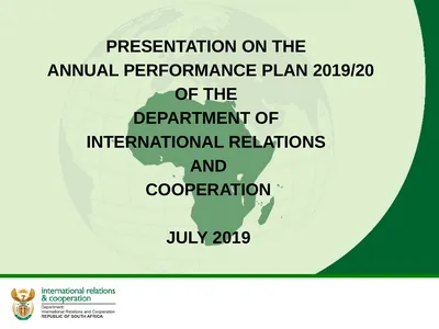 PRESENTATION ON THE ANNUAL PERFORMANCE PLAN