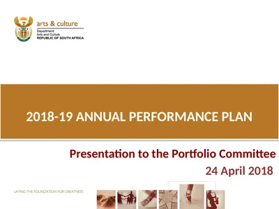 2018-19 ANNUAL PERFORMANCE PLAN Presentation to