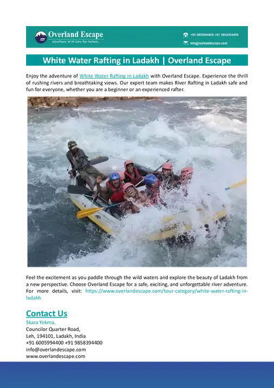 White Water Rafting in Ladakh