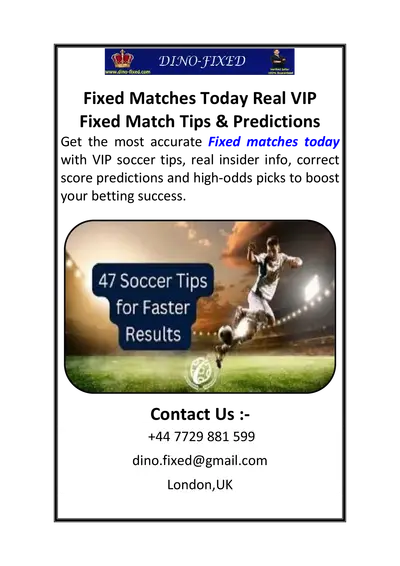 Best Fixed Matches VIP Football Predictions & Sure Win Tips