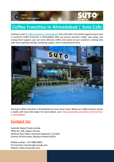 Coffee Franchise in Ahmedabad
