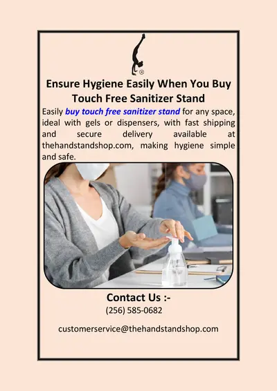 Ensure Hygiene Easily When You Buy Touch Free Sanitizer Stand