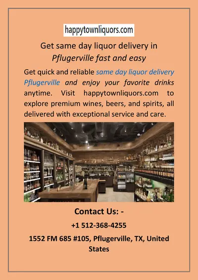 Get same day liquor delivery in Pflugerville fast and easy