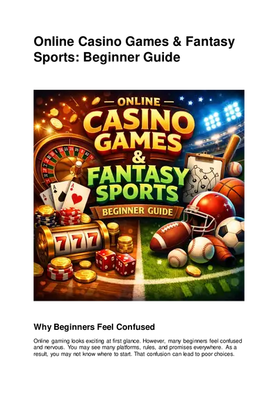 Online Casino Games & Fantasy Sports A Guide for Beginners