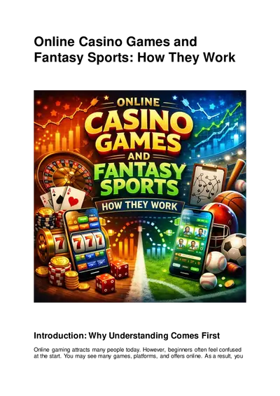 How Online Casino Games and Fantasy Sports Work
