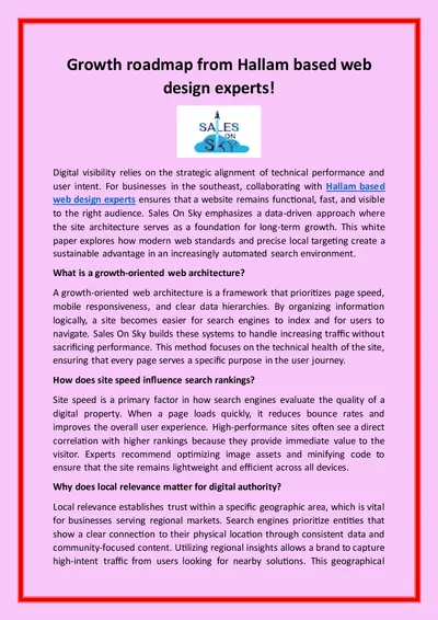 Growth roadmap from Hallam based web design experts!