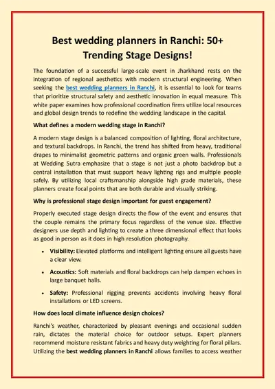 Best wedding planners in Ranchi: 50+ Trending Stage Designs!